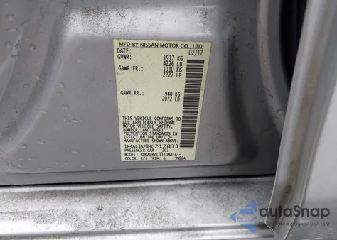 2017 Nissan Altima 2.5 Sl из США, поврежденный, VIN 1N4AL3AP8HC212833